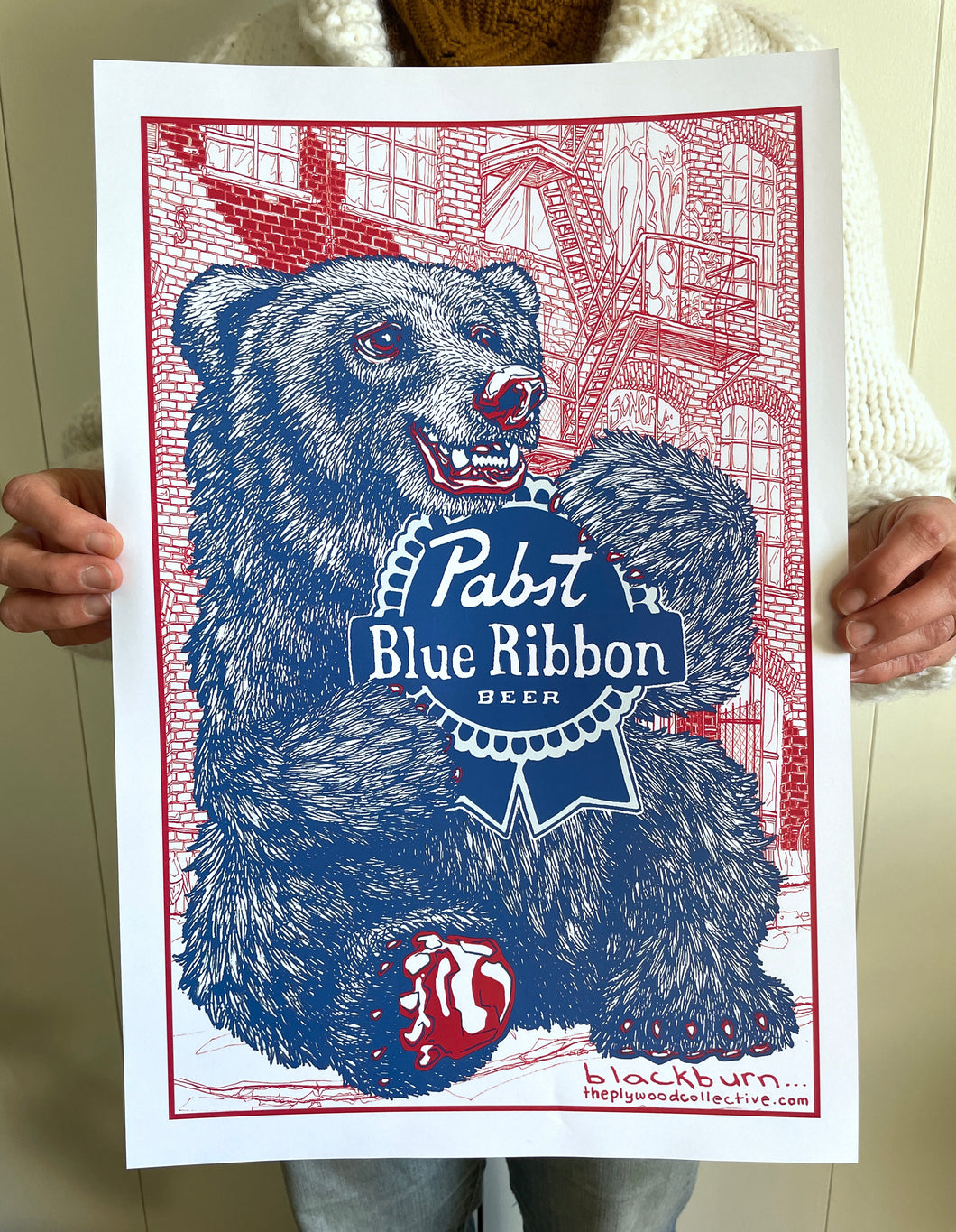 Pabst Blue Ribbon Bear poster (2015)